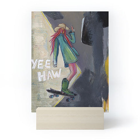 Sophia Buddenhagen Yee Haw Cowgirl Skater Mini Art Print