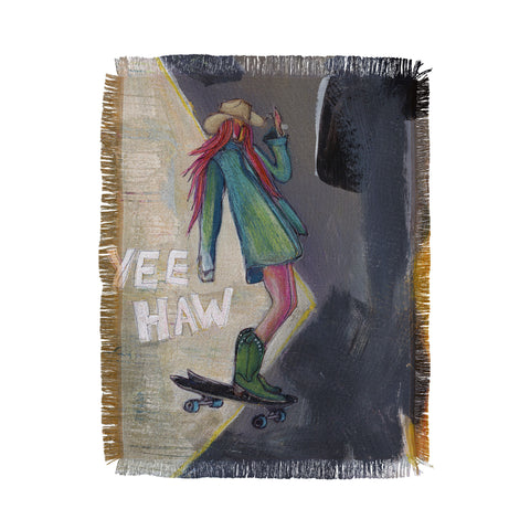 Sophia Buddenhagen Yee Haw Cowgirl Skater Throw Blanket