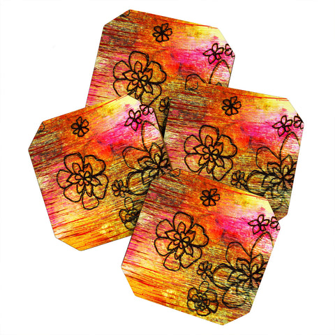 Sophia Buddenhagen Yellow Flowers Coaster Set