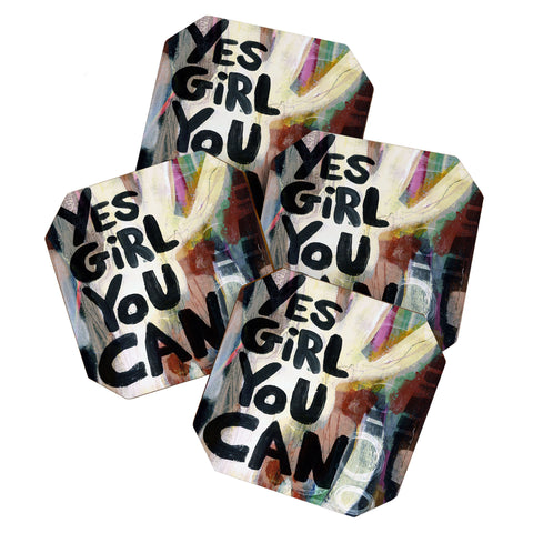 Sophia Buddenhagen Yes Girl You Can Coaster Set