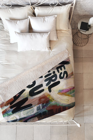 Sophia Buddenhagen Yes Girl You Can Fleece Throw Blanket