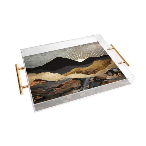 SpaceFrogDesigns Copper and Gold Mountains Acrylic Tray