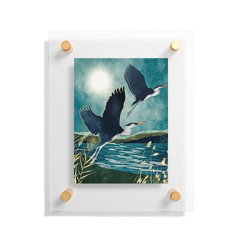 SpaceFrogDesigns Evening Heron Floating Acrylic Print