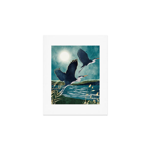 SpaceFrogDesigns Evening Heron Art Print