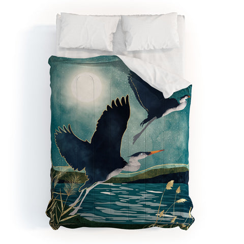 SpaceFrogDesigns Evening Heron Comforter