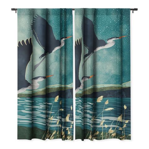 SpaceFrogDesigns Evening Heron Blackout Non Repeat