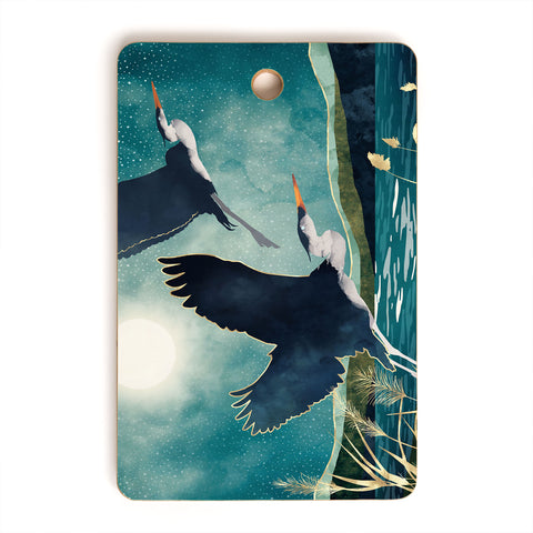 SpaceFrogDesigns Evening Heron Cutting Board Rectangle