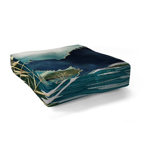 SpaceFrogDesigns Evening Heron Floor Pillow Square
