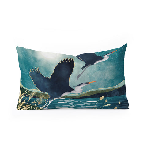 SpaceFrogDesigns Evening Heron Oblong Throw Pillow