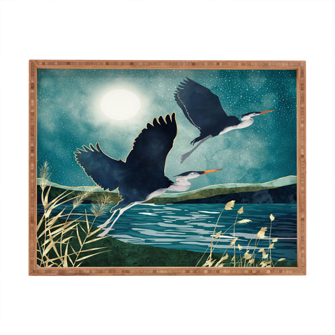 SpaceFrogDesigns Evening Heron Rectangular Tray