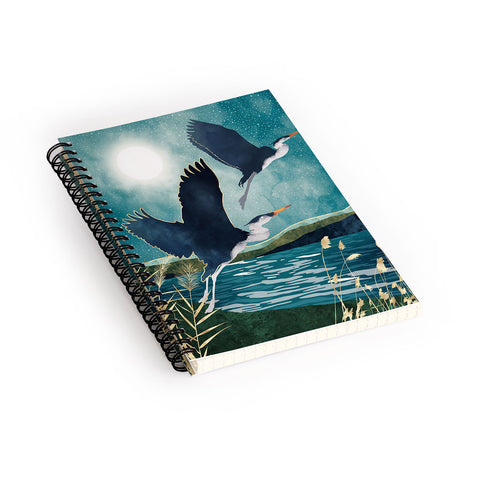 SpaceFrogDesigns Evening Heron Spiral Notebook