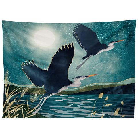 SpaceFrogDesigns Evening Heron Tapestry