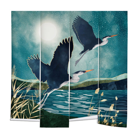 SpaceFrogDesigns Evening Heron Wall Mural