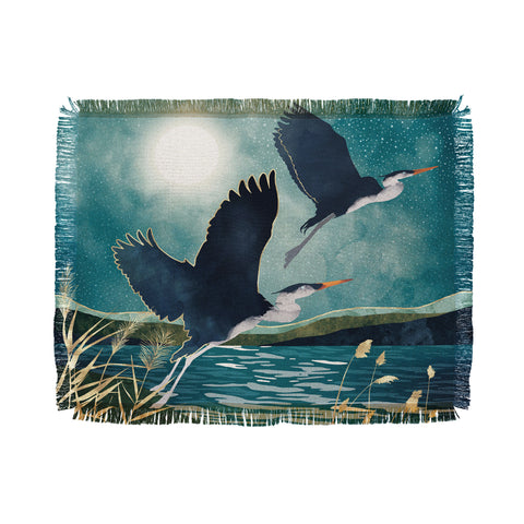 SpaceFrogDesigns Evening Heron Throw Blanket