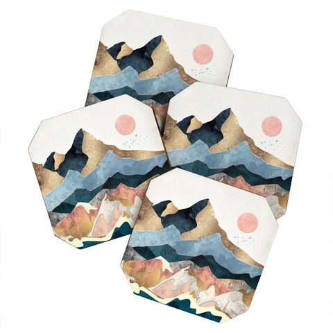 SpaceFrogDesigns Golden Peaks Coaster Set