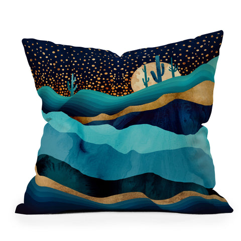 SpaceFrogDesigns Indigo Desert Night Outdoor Throw Pillow