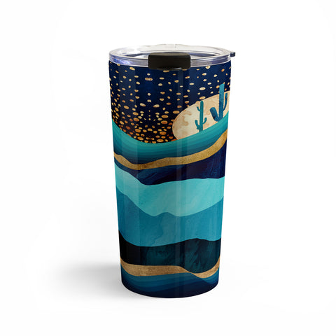 SpaceFrogDesigns Indigo Desert Night Travel Mug