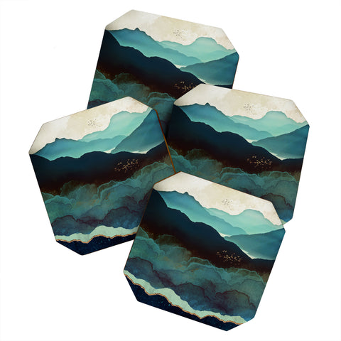 SpaceFrogDesigns Indigo Mountains Coaster Set