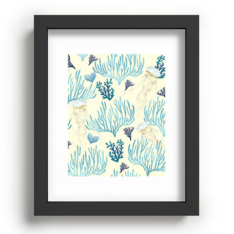 SpaceFrogDesigns Jellyfish and Coral Yellow Recessed Framing Rectangle