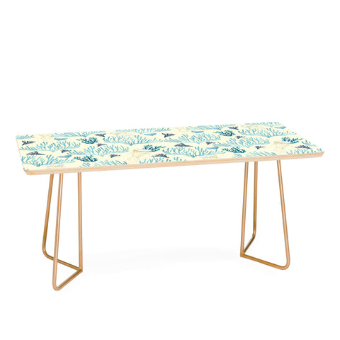 SpaceFrogDesigns Jellyfish and Coral Yellow Coffee Table