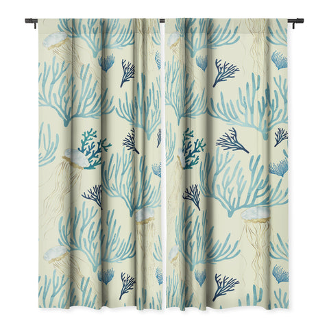 SpaceFrogDesigns Jellyfish and Coral Yellow Blackout Non Repeat