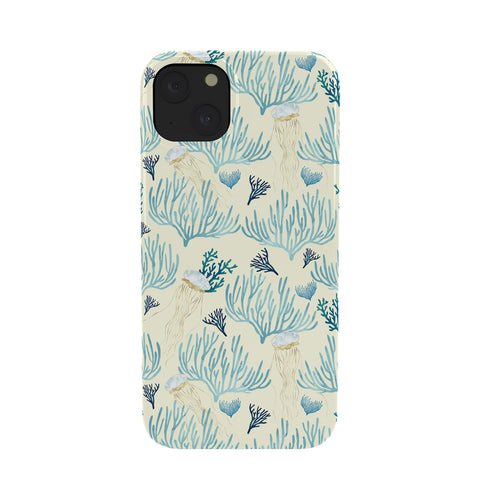 SpaceFrogDesigns Jellyfish and Coral Yellow Phone Case
