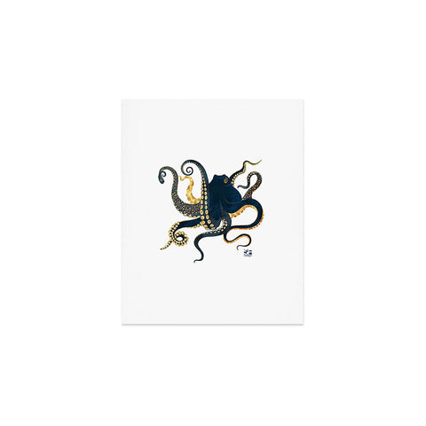 SpaceFrogDesigns Metallic Octopus IV Art Print