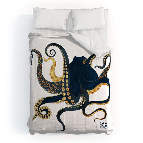 SpaceFrogDesigns Metallic Octopus IV Comforter