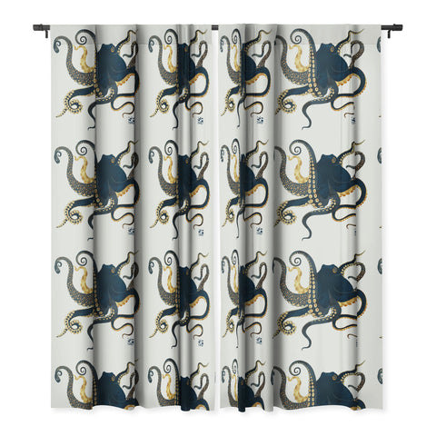 SpaceFrogDesigns Metallic Octopus IV Blackout Window Curtain