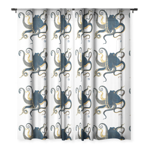 SpaceFrogDesigns Metallic Octopus IV Sheer Window Curtain