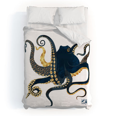 SpaceFrogDesigns Metallic Octopus IV Duvet Cover