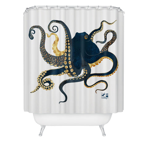 SpaceFrogDesigns Metallic Octopus IV Shower Curtain