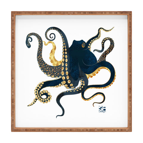SpaceFrogDesigns Metallic Octopus IV Square Tray