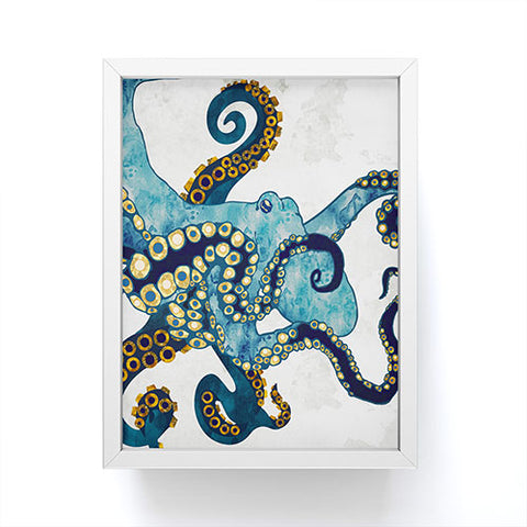 SpaceFrogDesigns Metallic Octopus VI Framed Mini Art Print