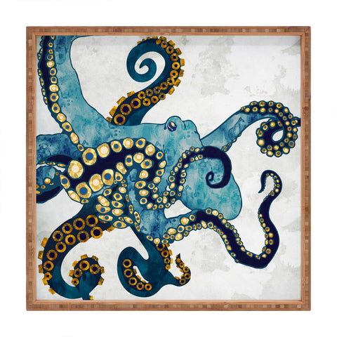 SpaceFrogDesigns Metallic Octopus VI Square Tray
