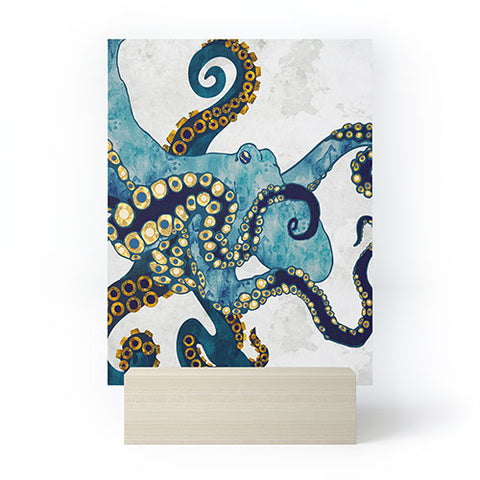 SpaceFrogDesigns Metallic Octopus VI Mini Art Print