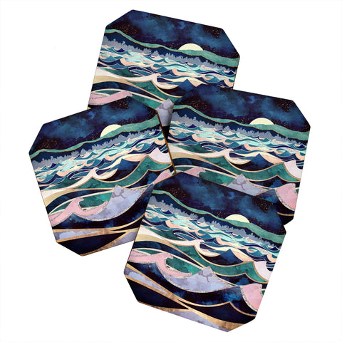SpaceFrogDesigns Moonlit Ocean Coaster Set
