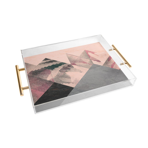 Spires Processed Floral and Granite Acrylic Tray