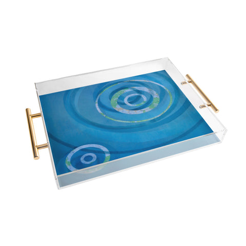 Stacey Schultz Circle Maps Blue Navy Acrylic Tray