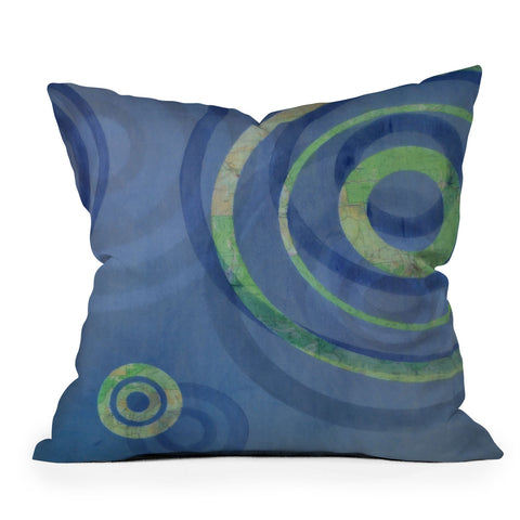 Stacey Schultz Circle Maps Royal Blue 1 Outdoor Throw Pillow
