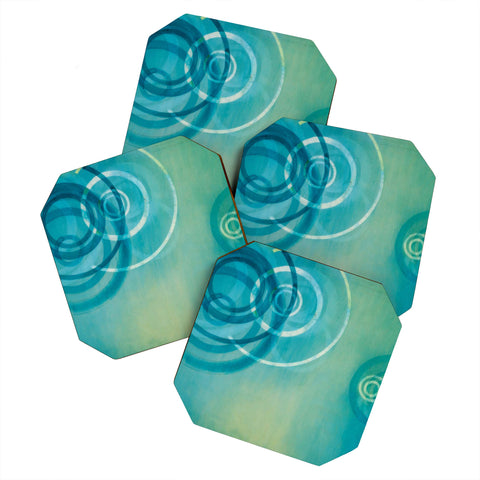 Stacey Schultz Circle World Aqua Coaster Set