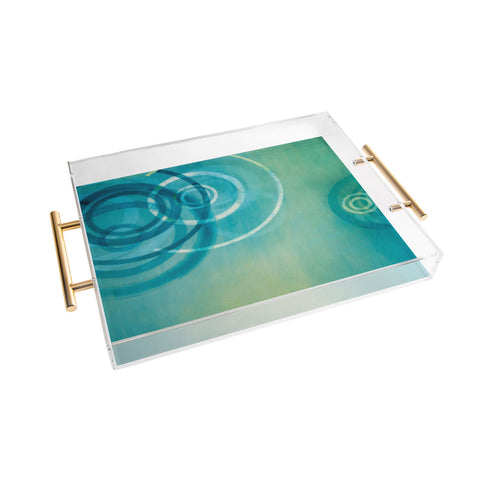 Stacey Schultz Circle World Aqua Acrylic Tray