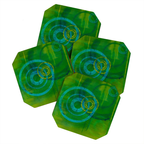 Stacey Schultz Circle World Green Coaster Set