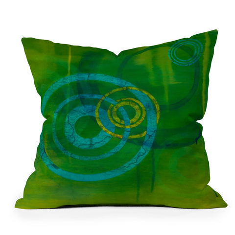 Stacey Schultz Circle World Green Outdoor Throw Pillow
