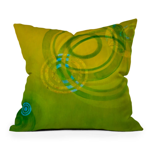 Stacey Schultz Circle World Lime Outdoor Throw Pillow