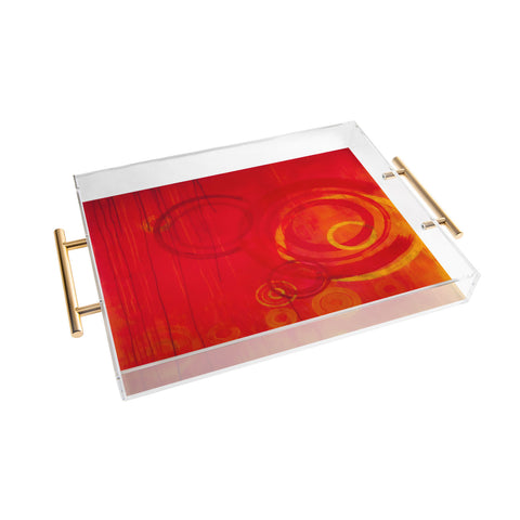 Stacey Schultz Circle World Red Acrylic Tray