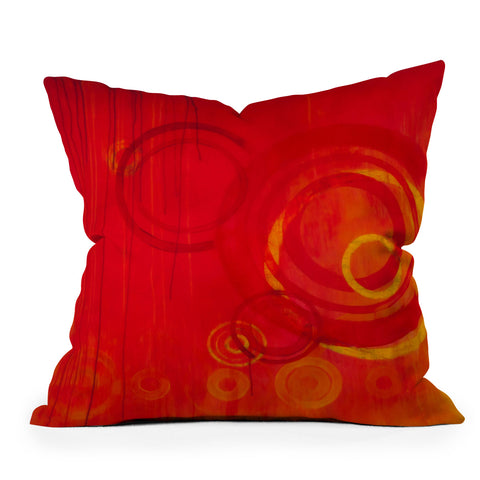 Stacey Schultz Circle World Red Outdoor Throw Pillow
