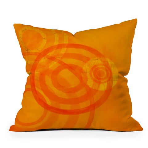 Stacey Schultz Circle World Tangerine Outdoor Throw Pillow