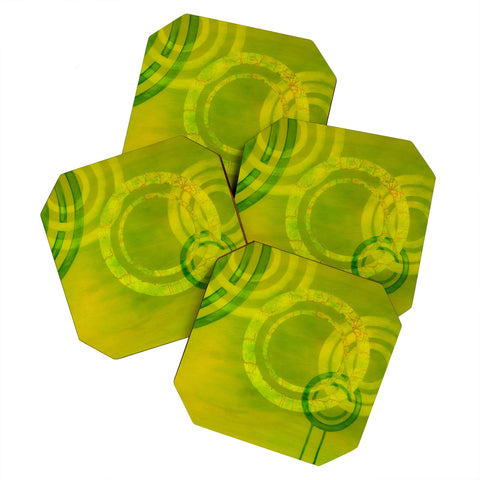 Stacey Schultz Circle World Yellow Coaster Set