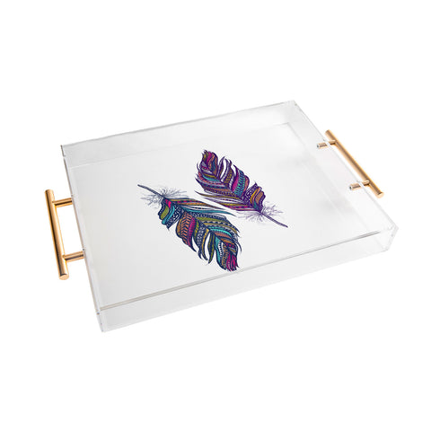 Stephanie Corfee Festival Feathers Acrylic Tray
